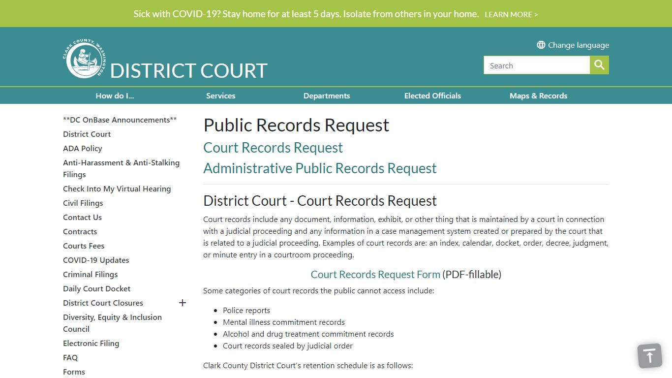 Public Records Request | Clark County